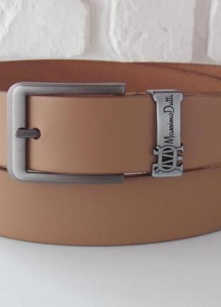 Ремінь чоловічий шкіряний бежевий massimo dutti