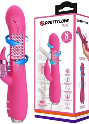 Вібратор зі стимулятором клітора та ротацією molly