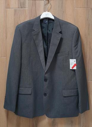 C&a canda - 56 - 2xl - сірий у крапку піджак чоловічий