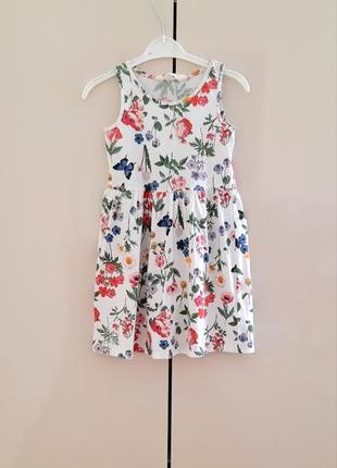 Легкое, нежное коттоновое платье h&m 110-116 размера.