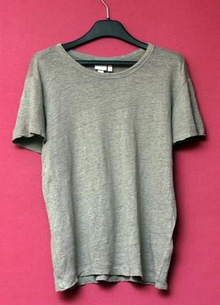 H&m basics рр m футболка з льону вільного крою меланж
