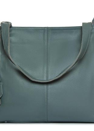 Жіноча велика шкіряна сумка alex rai сумка світло-зелена жіноча сумочка через плече з довгою ручкою6 фото