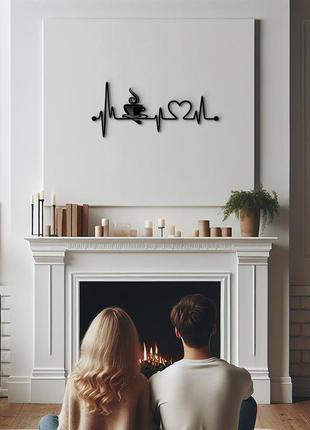 Сучасна картина на кухню, декоративне панно з дерева "кава для коханої", стиль мінімалізм 25x10 см6 фото