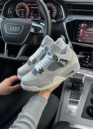 Женские кроссовки в стиле nike air jordan 4 найк / демисезонные / весенние, летние, осенние / кожа, замша, нубук / черные, белые, серые, зеленые