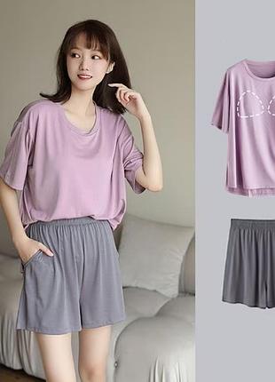 Комплект футболка и шорты 🩶💜