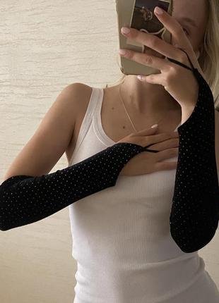 Велюровые варежки на пальчик с блестками 🖤