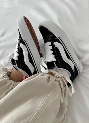 Кеды женские в стиле vans knu old skool black / white premium