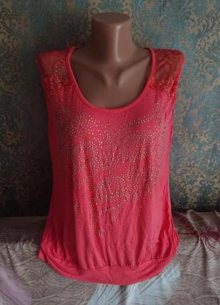 Летняя блуза майка футболка большой размер батал 50 /52 /54 блузка6 фото