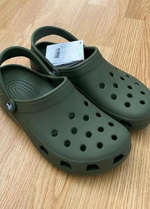 Шльопанці хакі крокси crocs classic