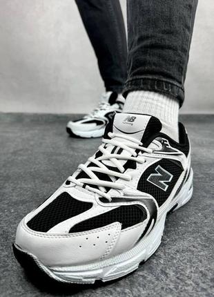Кросівки new balance 530 white black чорні з білим жіночі / чоловічі4 фото