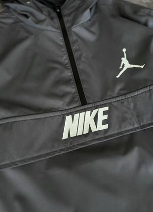 Чоловічий анорак nike на весну у сірому кольорі premium якості, стильний та зручний анорак на кожен день6 фото