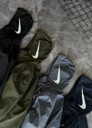 Чоловічий анорак nike на весну у сірому кольорі premium якості, стильний та зручний анорак на кожен день10 фото