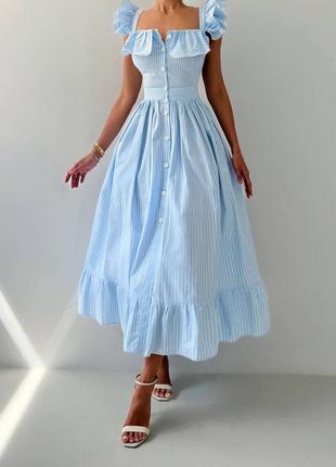 Легкий та грайливий сарафан з котону в довжині міді ind-384