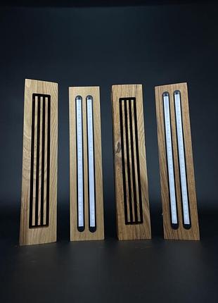 Набор настенный светильник и вазон в стиле «loft» из натуральной древесины