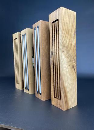 Набор настенный светильник и вазон в стиле «loft» из натуральной древесины