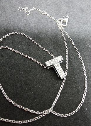 Цепочка короткая с подвеской ассортимент (т, в, с, р, к, х, м, есть, п, l, s)