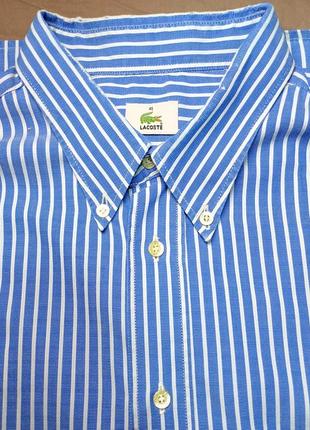 Воротник 43 см lacoste size 45 cotton тенниска в белоголубую полоску