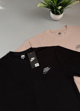 Чоловіча футболка з логотипом nike чорна/бежева на вибір