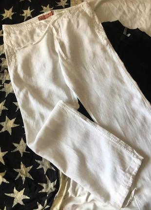 Льняные белые брюки