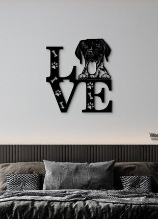 Панно love&paws курцхаар 20x23 см - картины и лофт декор из дерева на стену.