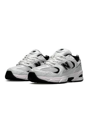 Кроссовки new balance 530 white black белые женские / мужские3 фото