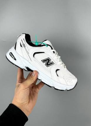 Кроссовки new balance 530 white black белые женские / мужские4 фото