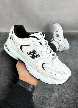 Кроссовки new balance 530 white black белые женские / мужские7 фото