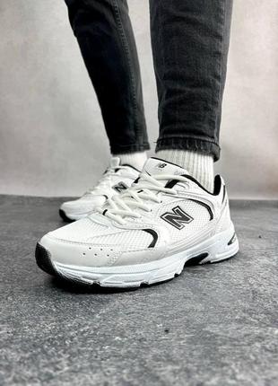 Кроссовки new balance 530 white black белые женские / мужские8 фото