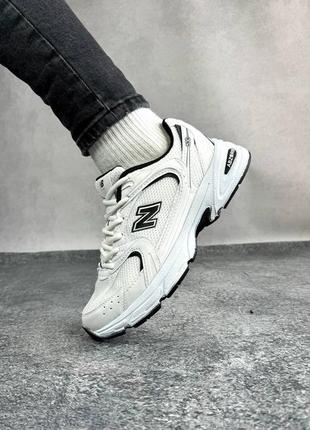 Кроссовки new balance 530 white black белые женские / мужские9 фото