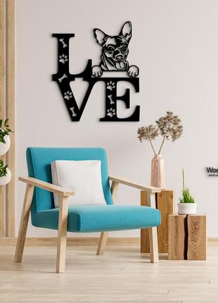 Панно love&paws чихуахуа 20x23 см - картины и лофт декор из дерева на стену.