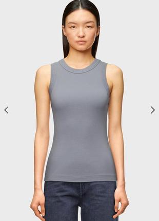 Drykorn olina оригинальная хлопковая майка в рубчик3 фото