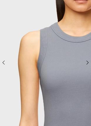 Drykorn olina оригинальная хлопковая майка в рубчик4 фото