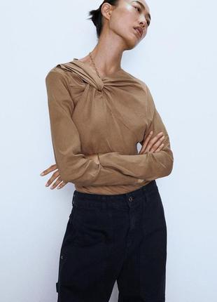 Льняная блуза zara