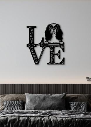 Панно love&bones кавалер кинг чарльз спаниель 20x23 см - картины и лофт декор из дерева на стену.