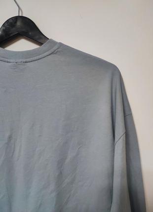 Лонгслив футболка длинный рукав толстовка реглан кофта голубая прямая over size asos man, размер s m l5 фото