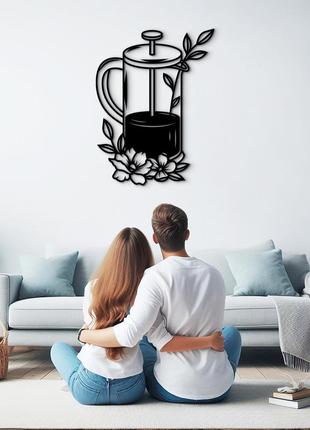 Современная картина на кухню, декоративное панно из дерева "заварщик", стиль минимализм 25x20 см6 фото