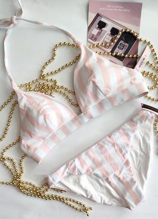 Купальник victoria's secret original s m 36 38 75b 75c 75d 80a 80c в смужку полоску трикутники