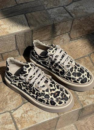 Кросівки кеди з натуральної італійської шкіри леопардові жіночі3 фото