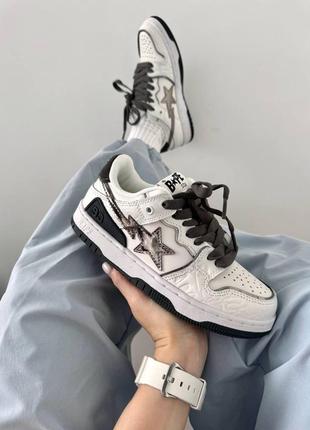 Кроссовки женские в стиле a bathing ape bape sta white bronze premium6 фото