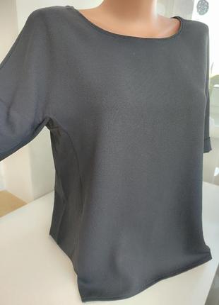 Стильная комбинированная трикотажем блузка4 фото