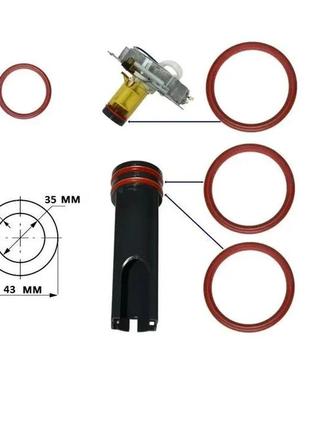Резиновый уплотнитель заварочного устройства и поршня термоблока кофемашин delonghi (оригинал)3 фото