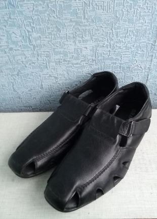 Кожаные закрытые мужские сандалии босоножки bravo.