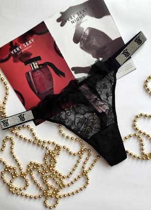 Victoria's secret shine xs s m l xl трусики стринги ажурные со стразами 34 36 38 40 42 44