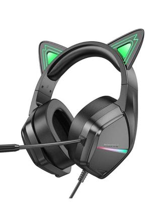 Навушники borofone bo106 cute cat ear luminous gaming headphones elf cat