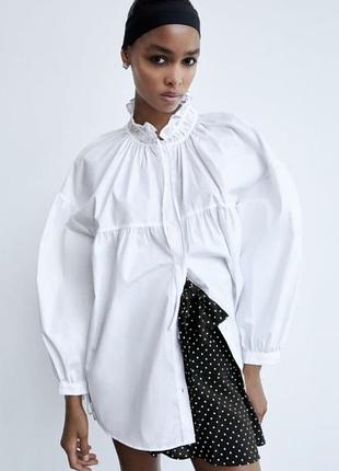 Юбка -шорты в горох из новой коллекции zara l (40)