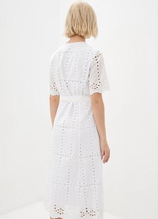 Шикарна дизайнерська сукня міді на запах з прошви від андре тана3 фото
