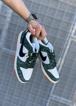 Мужские кроссовки nike dunk low green snake