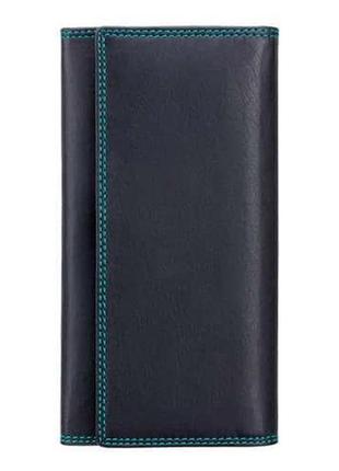 Гаманець жіночий шкіряний чорний visconti cd-21-blk-aqua