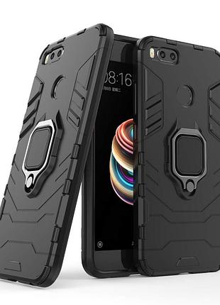 Чехол fiji ring для xiaomi mi a1 / mi 5x бронированный бампер с кольцом подставкой черный