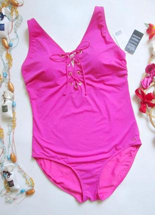 Шикарный однотонный быстросохнущий слитный купальник батал f&f 07-24 🌺🌴🌺